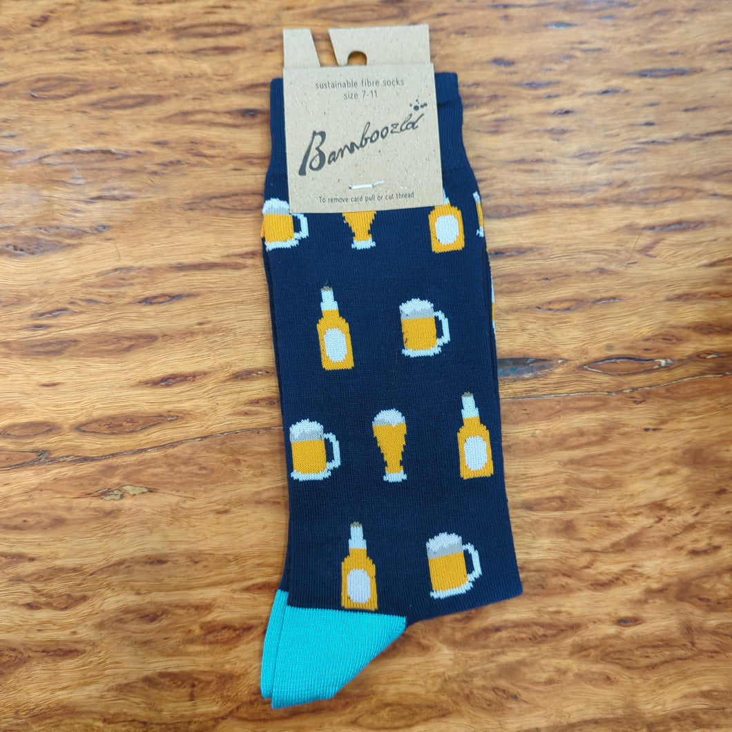 Bamboozled Navy Beer Socks