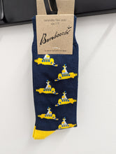 Load image into Gallery viewer, Bamboozld Yellow Submarine Bamboo Sock Navy