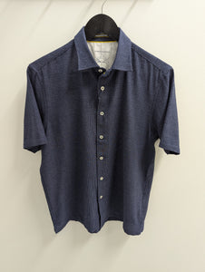 James Harper JHS557 S/S Dobby Square Ink Shirt