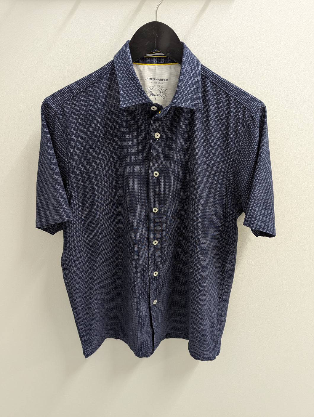 James Harper JHS557 S/S Dobby Square Ink Shirt