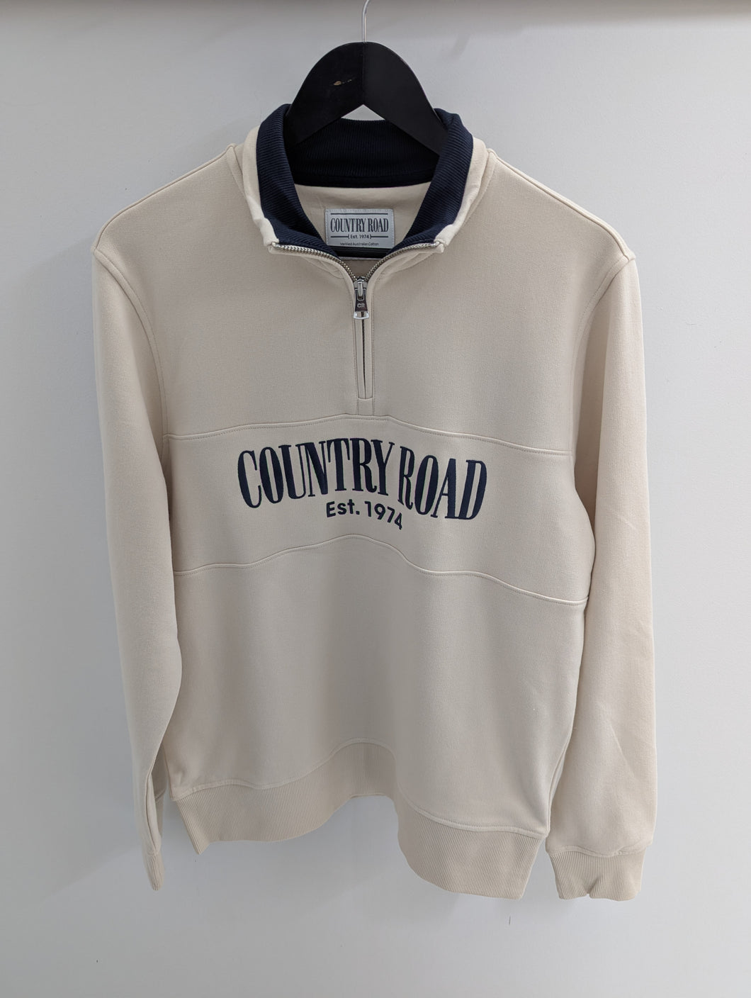Country Road VAC 1/2 Zip Heritage Sweater Ecru