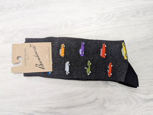 Bamboozld Vintage Cars Charcoal Bamboo Sock