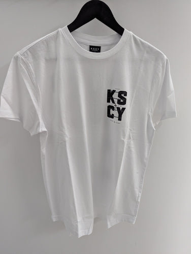 KSCY Fenced Dual Curved Tee Optical White