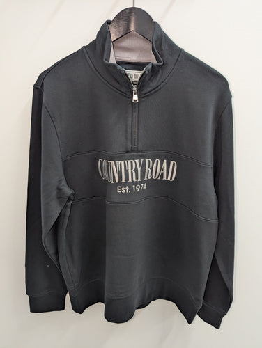 Country Road VAC 1/2 Zip Heritage Sweater Black Multi