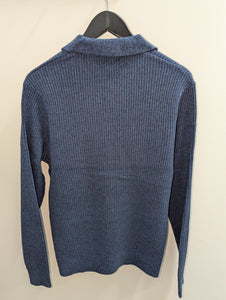 Country Road Ribbed Cotton Knit Indigo Marle