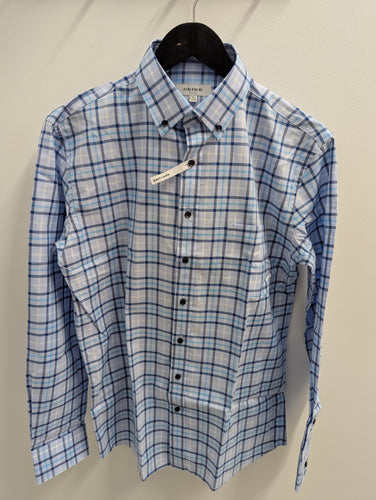 Seine SS2449-1 S/S Checked Shirt Blue