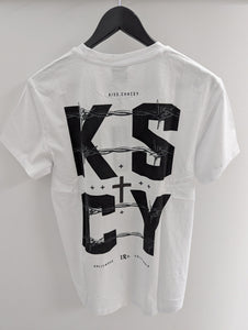KSCY Fenced Dual Curved Tee Optical White