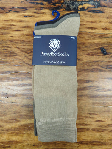 Pussyfoot 3pk Everyday Crew Socks Brown/Taupe/Beige