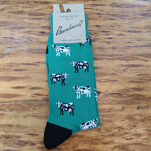 Bamboozled Holy Cow Bamboo Socks Green